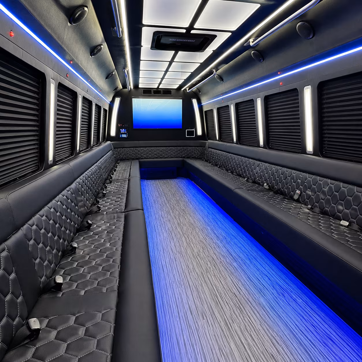 nashua 50 passenger party bus inside